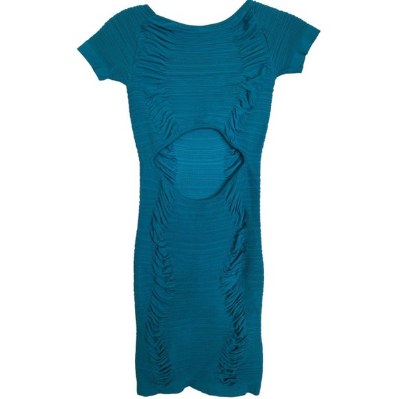 Prime Cut Womens Blue Stretch Bodycon Dress with Cutout one Size Mobwife Y2K - Picture 2 of 7